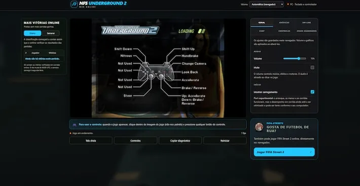 FIFA Street 2 e NFS Underground 2 agora rodam de graça direto no navegador em versão não oficial