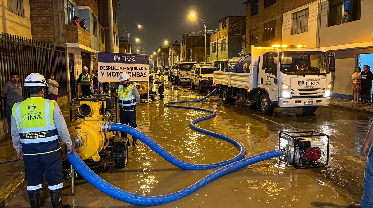 Lluvias en Lima: Municipalidad de Lima despliega maquinaria y motobombas ante inundaciones en distritos del sur