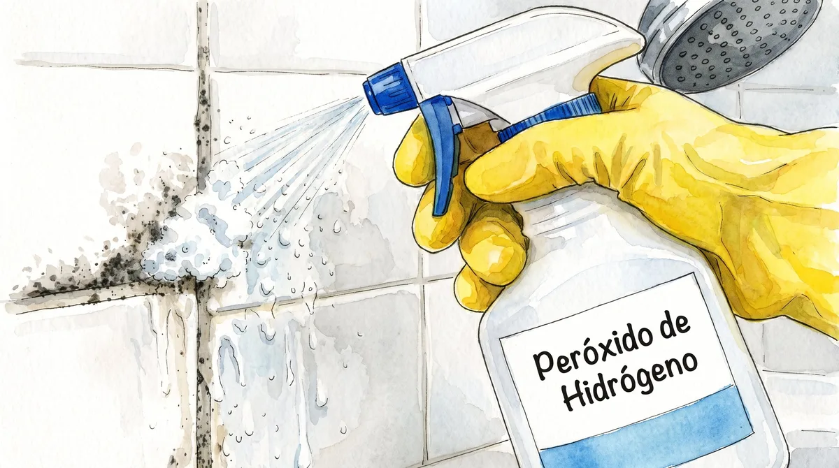 ¿Agua oxigenada para limpiar la ducha? Qué dicen los expertos sobre su uso en azulejos, juntas y mamparas