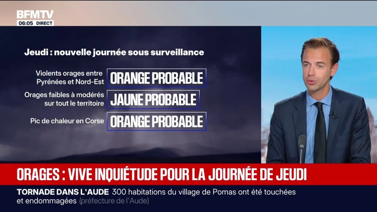 Orages: vive inquiétude pour la journée de jeudi
