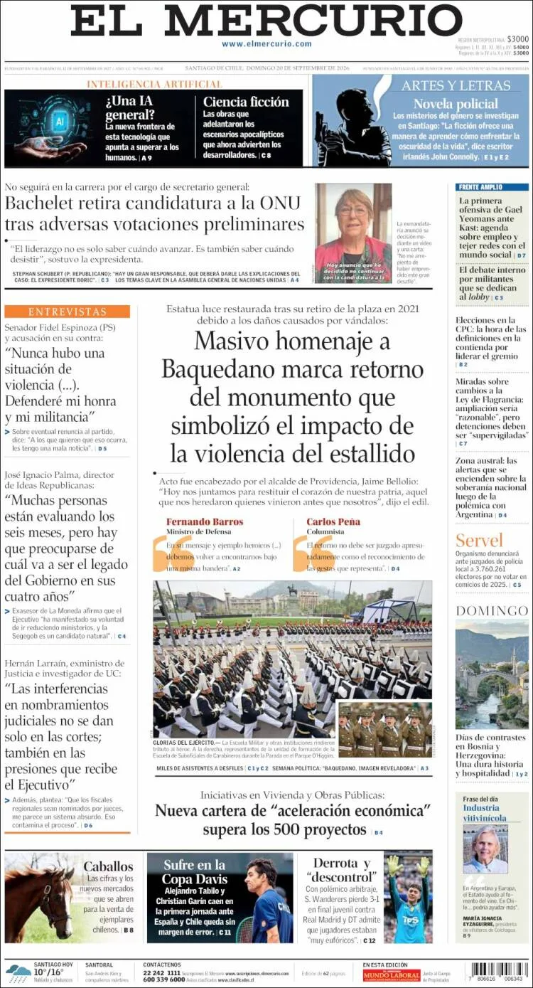 Portadas latinoamericanas de este 20 de septiembre de 2026
