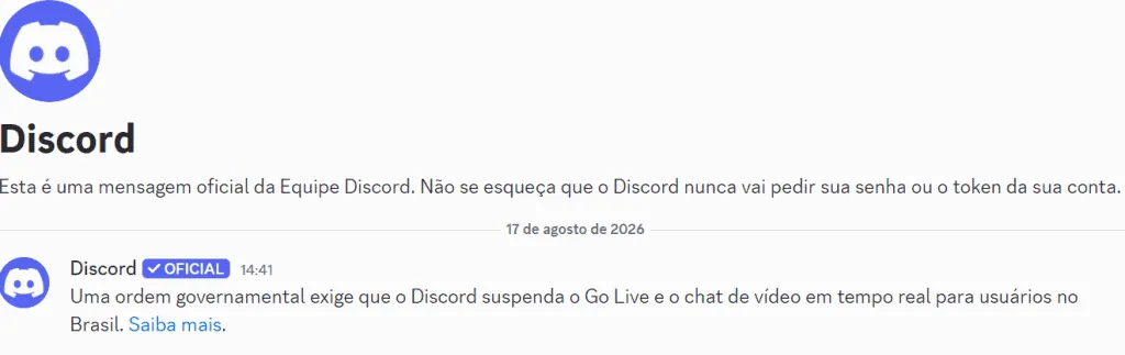 Discord suspende lives no Brasil após determinação da ANPD