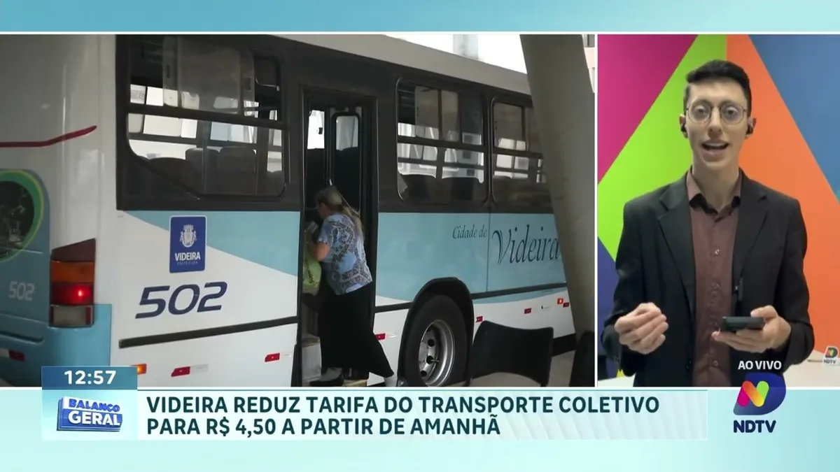 Transporte coletivo de Videira tem tarifa reduzida para R$ 4,50