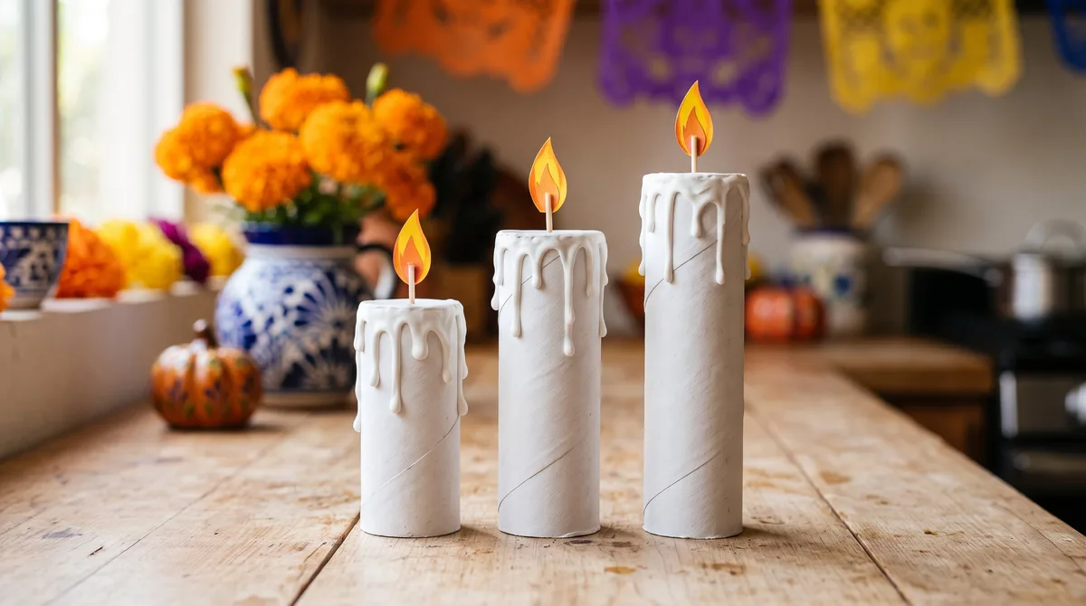 Cómo hacer velas falsas para tu altar de Día de Muertos: tutorial fácil sin gastar de más