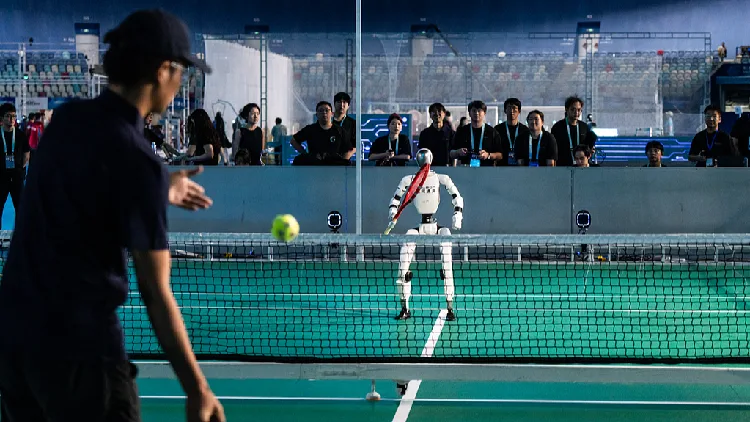 Humanoid robot takes on tennis, testing AI's next frontier