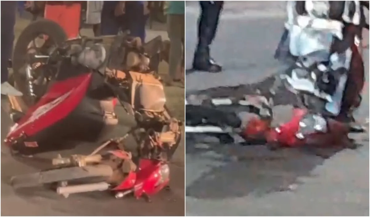 Moto se parte ao meio após batida com picape e jovem fica ferido em Boa Vista