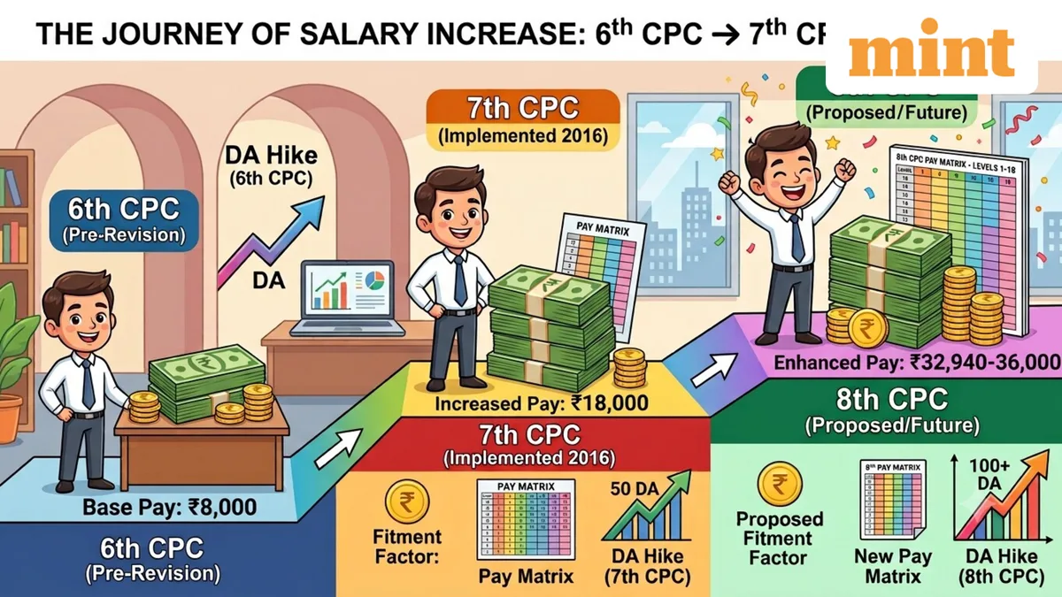 8th pay commission: Here's how much salary hike a conservative fitment factor of 1.83 and 2 can give employees