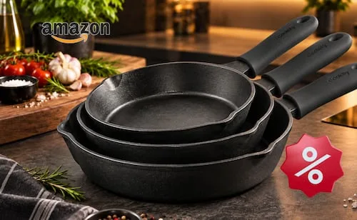 La mejor compra para tu cocina: Set de Sartenes de Hierro Fundido Cookify baja a $599 pesos en Amazon; incluye fundas de silicona