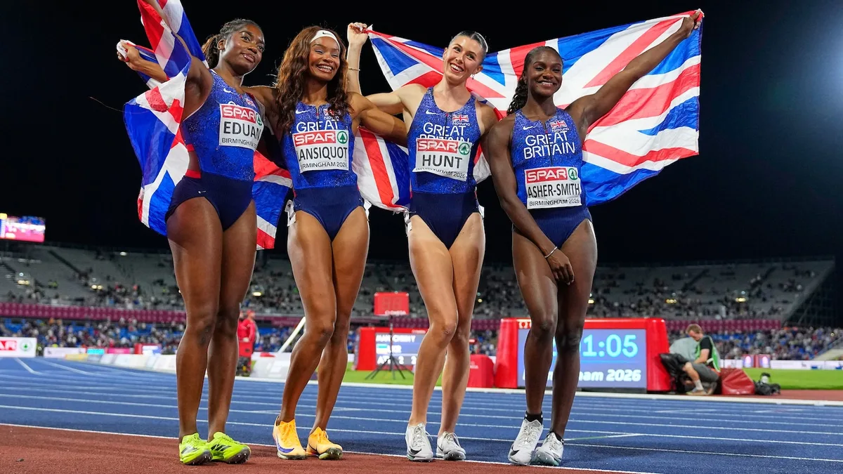 Hunt wins 3rd gold as British relay teams dominate. High jump champ Mahuchikh delivers for Ukraine