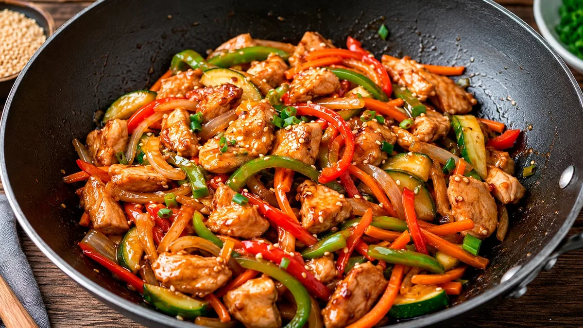 La mejor receta de pollo estilo oriental con salsa teriyaki: el secreto está en que los vegetales se cristalicen