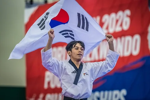'자유품새 강자' 변재영, 세계선수권 2연패…한국 첫날 금 4개