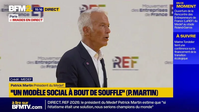 Patrick Martin, président du Medef: "Nous, entrepreneurs, voulons un pays apaisé"