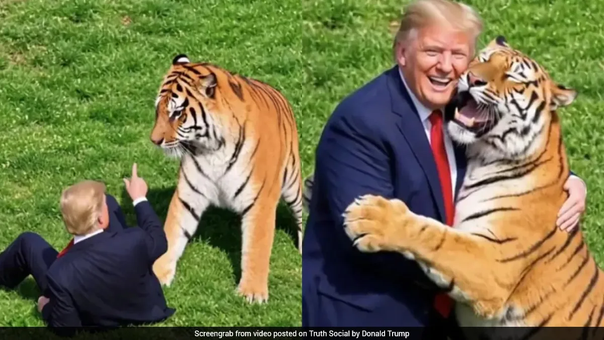 In Bizarre AI Video, Trump Plays With Tiger That Killed UK Man