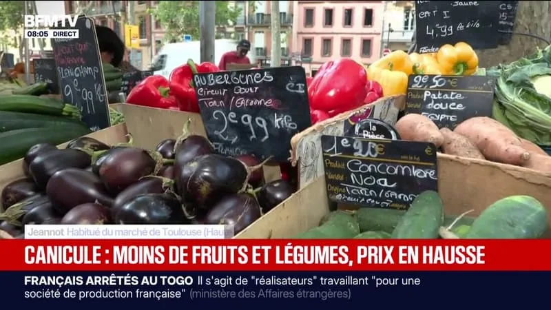 Canicule: les prix des fruits et légumes en hausse sur les marchés