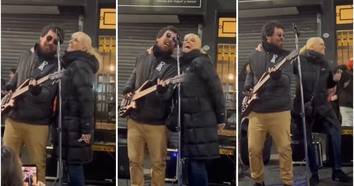 Valeria Lynch se sumó al show de una banda callejera en plena avenida Corrientes: el video