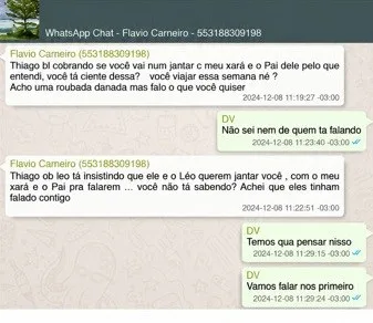 Mensagens apontam que Vorcaro temia vazamento de jantar com ‘Flávio’ e ‘Bolso’