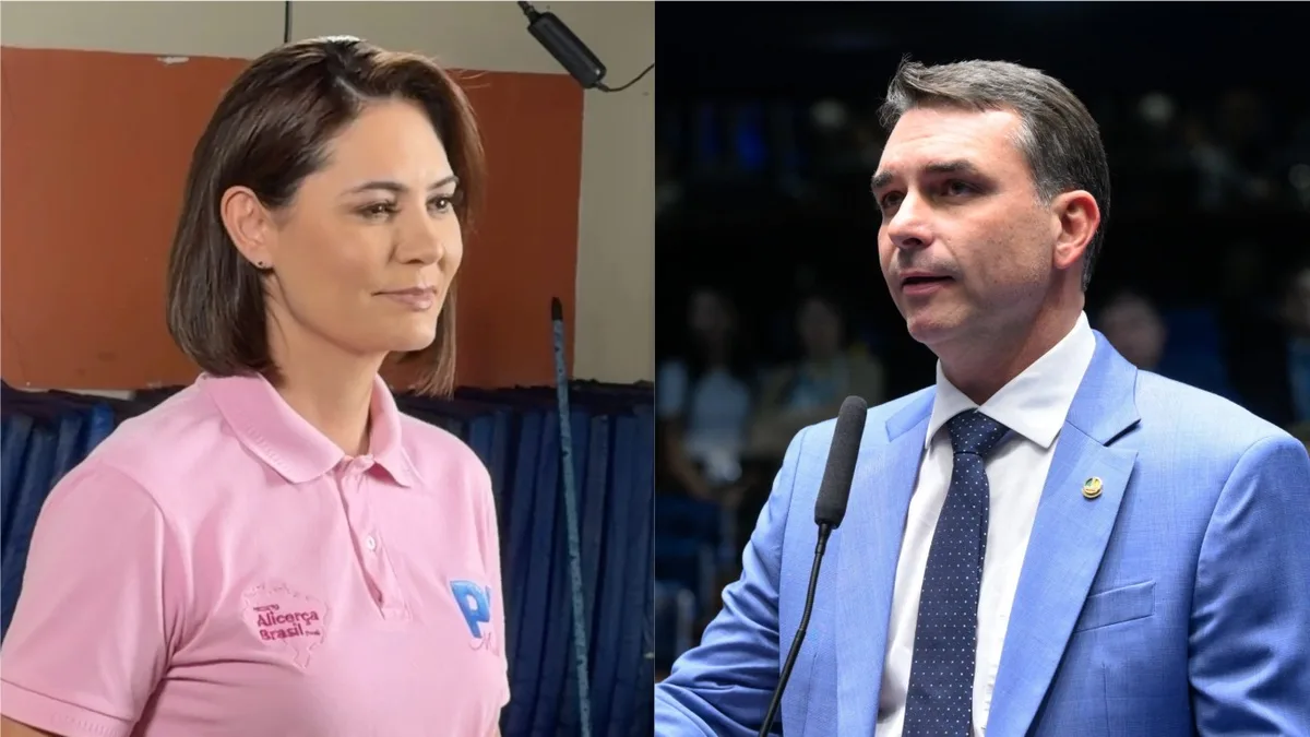 Depois da crise, Michelle e Flávio Bolsonaro ensaiam nova sintonia na campanha
