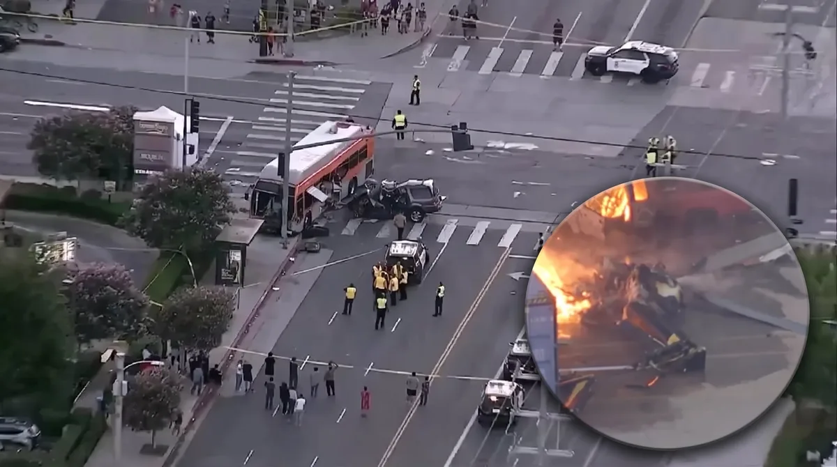El video de la caída del helicóptero de NBC y Telemundo en Los Ángeles durante la transmisión en vivo: así se precipitó a tierra