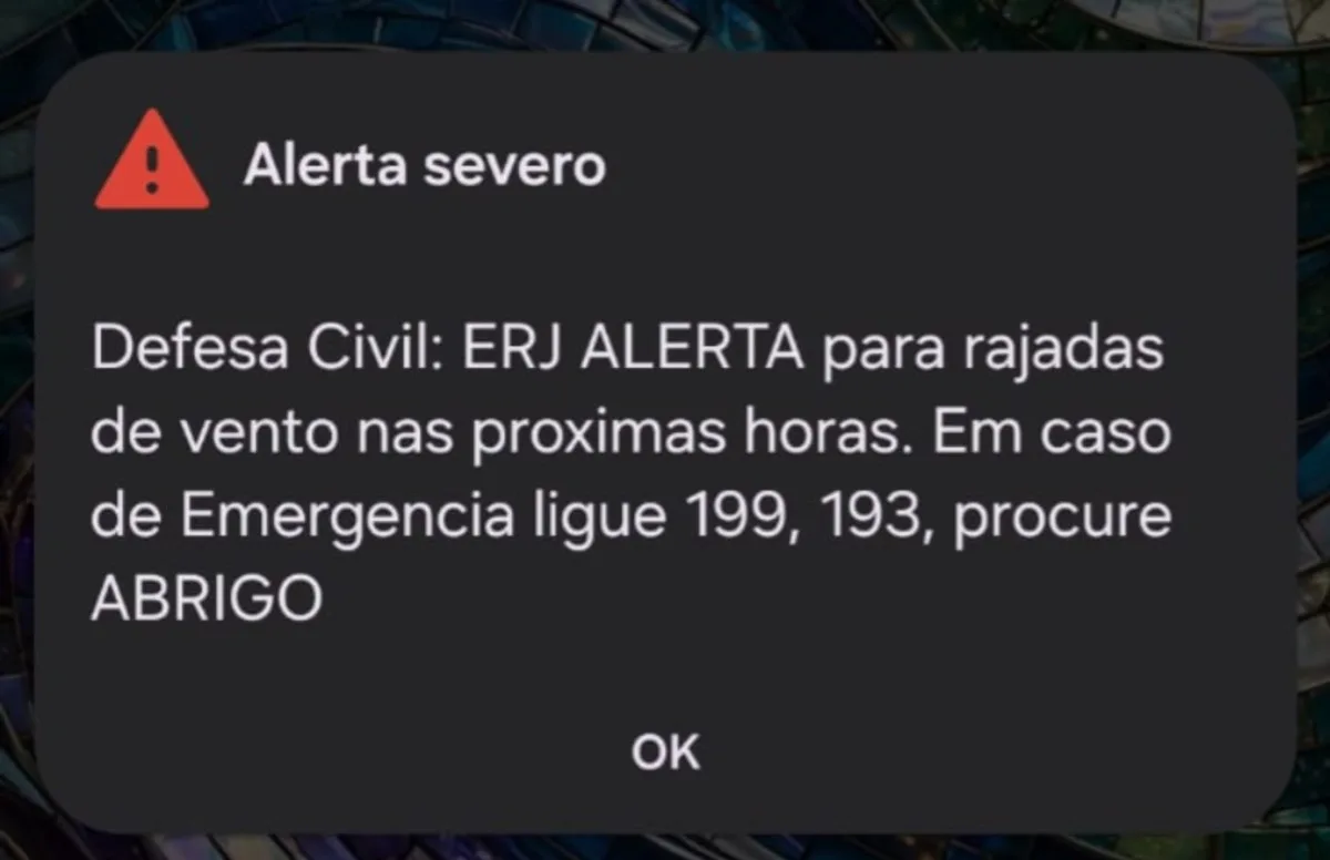 Defesa Civil emite alerta severo de rajadas de vento para cidades do Sul do Rio