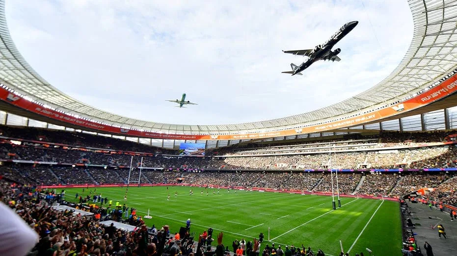 Footage of two planes stunning a rugby stadium with one of the wildest flyovers ever goes viral