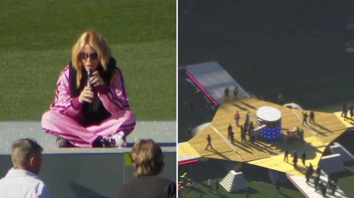 Kylie Minogue rehearses at MCG ahead of grand final pre-match performance