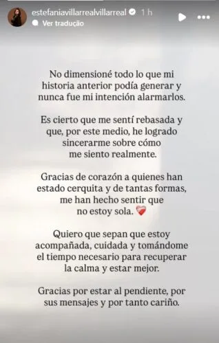 Estefanía Villarreal, de “Rebelde”, se manifesta após preocupar fãs com desabafo sobre depressão e ansiedade Ex-RBD faz desabafo sobre depressão e ansiedade: “Não aguento mais” (Foto: Reprodução; Instagram/ Divulgação)