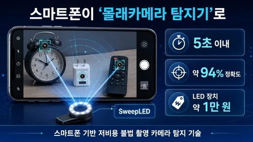 스마트폰과 1만원 LED로 5초만에 시계·리모컨에 숨긴 몰카 탐지