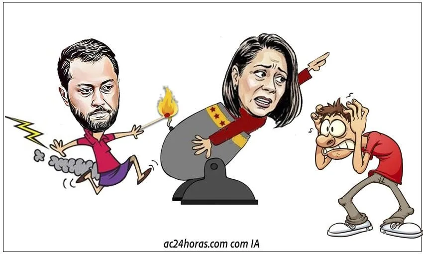 A mulher disparou…