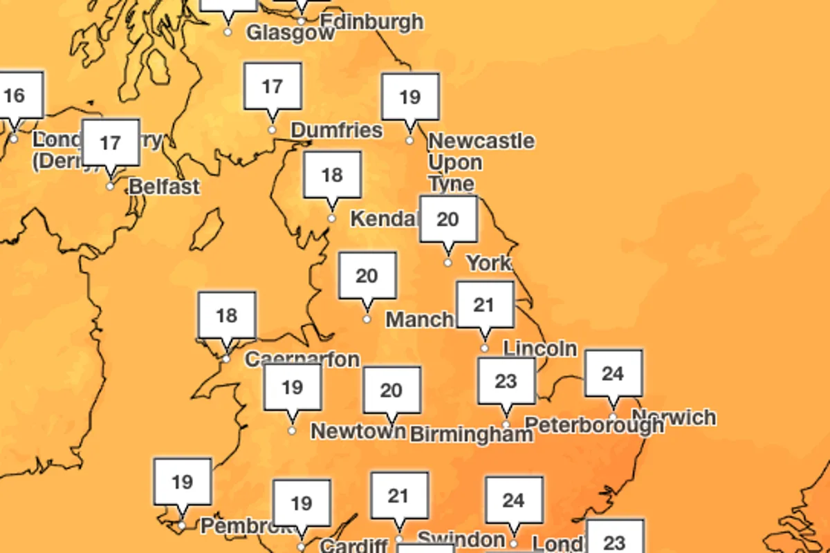 UK could see temperatures of 28C as heat returns