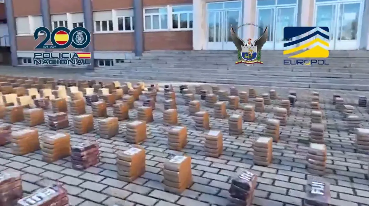 Golpe a una red que introdujo en Europa 42 toneladas de cocaína procedente de Ecuador