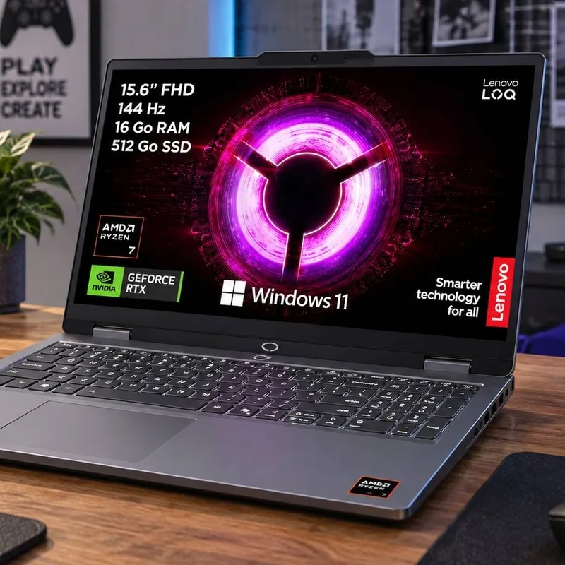 Actualité : Le PC portable Lenovo LOQ Essential 15ARP11 (AMD Ryzen 7 170, RAM 16Go, SSD 512Go, NVIDIA RTX 5050 8GB) est à 1 099 €