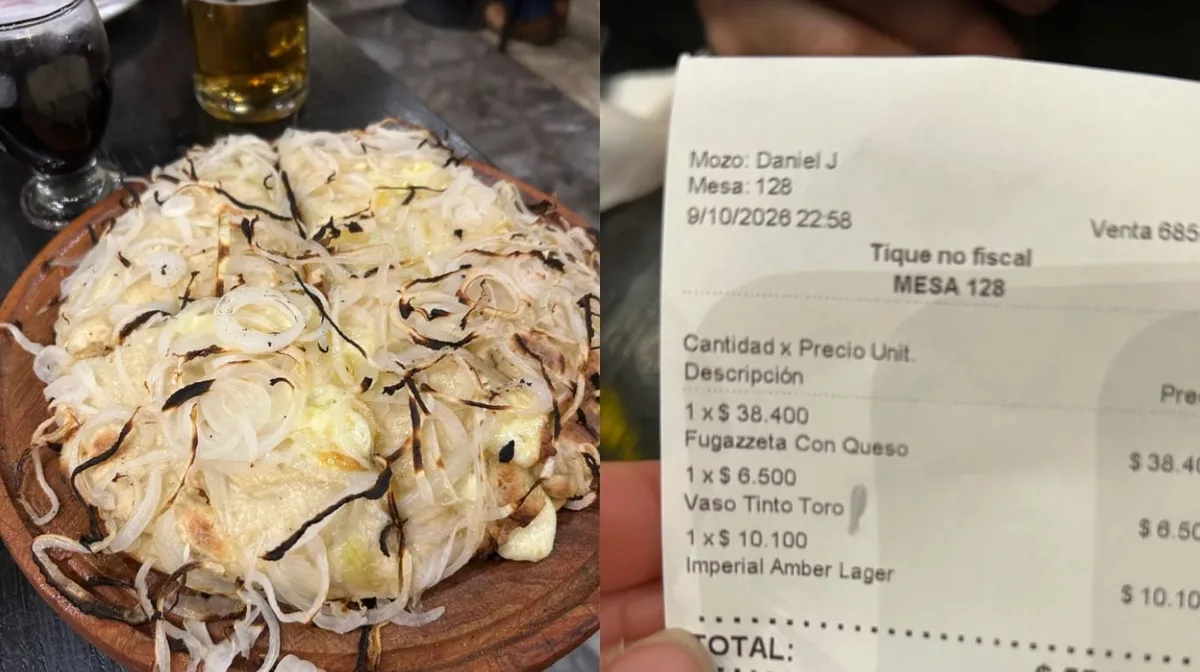 Fue a Güerrín, pidió una fugazzeta, una copa de vino y una cerveza: mostró el ticket final
