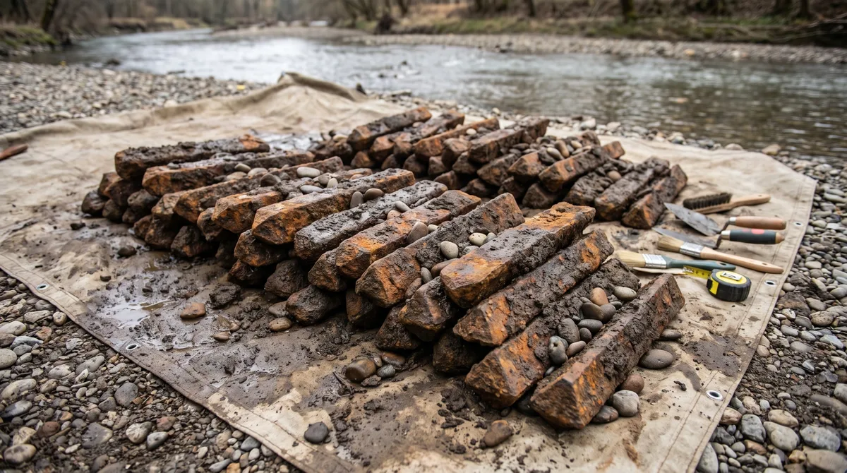 Um monte de ferro enferrujado retirado de um cascalho austríaco virou o maior conjunto conhecido de barras pré-históricas da Europa