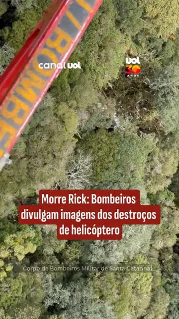 Morre Rick: Bombeiros divulgam imagens dos destroços de helicóptero