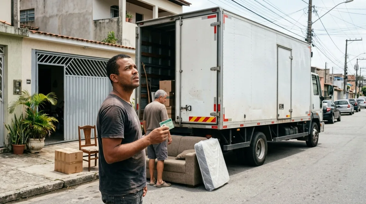 Homem pega o caminhão do pai para transportar móveis durante uma mudança, acredita que a CNH de carro é suficiente por não trabalhar como caminhoneiro e descobre o que determina a categoria exigida
