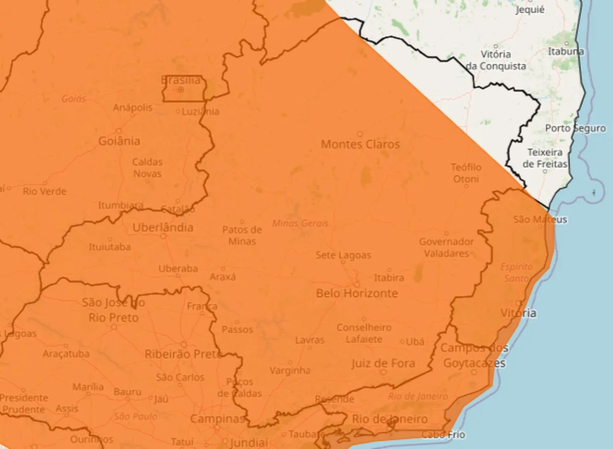 Inmet emite aviso laranja de temporal em BH e outras 814 cidades de MG; veja lista