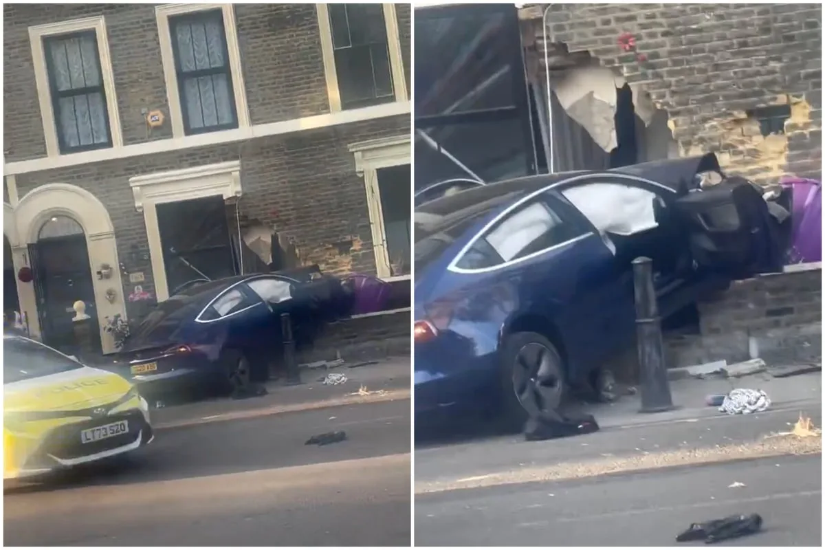 Driver escapes unscathed after car crashes into house in Bethnal Green