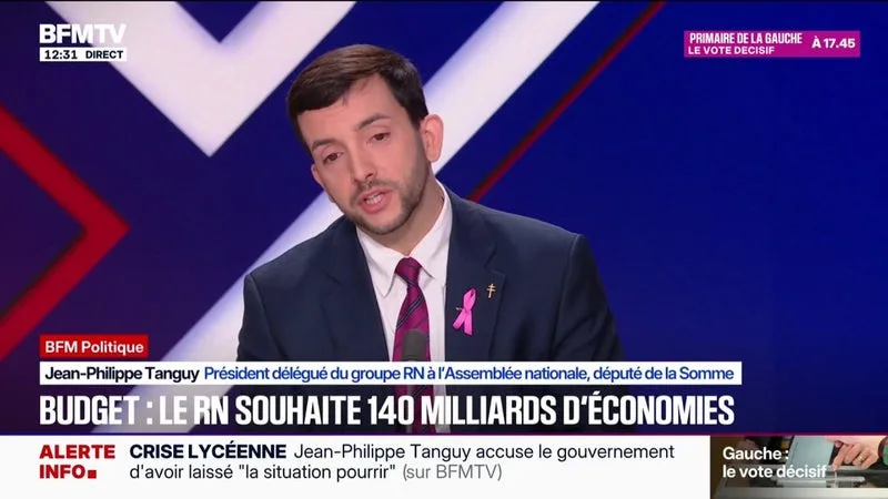 Jean-Philippe Tanguy, député RN de la Somme, affirme n'avoir "entendu aucun argument rationnel" sur le contre-budget du RN