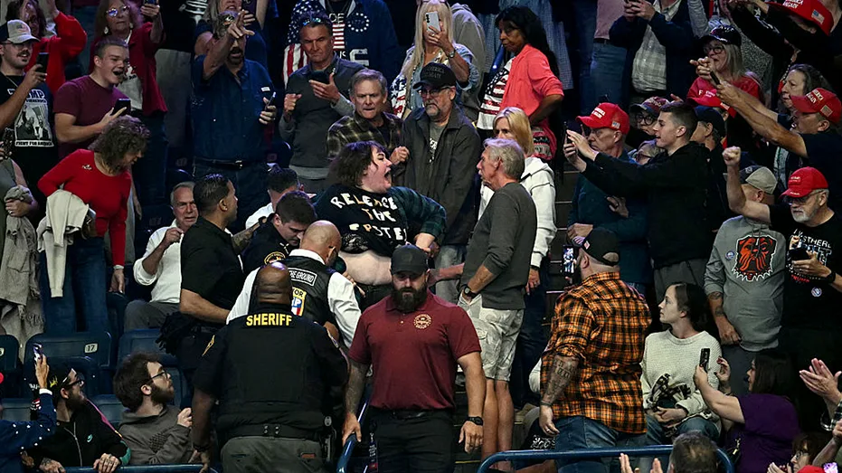 Protester punched in face by Trump supporter, mocked by president at Ohio rally: 'Gotta go on a diet'