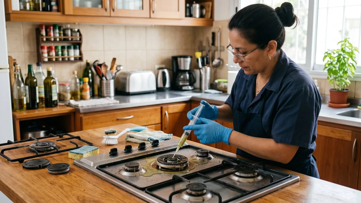 Ni esponja de acero ni líquido antigrasa: cómo es el truco de la jeringa para dejar la cocina impecable