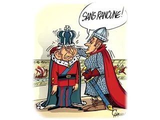 Le dessin de Chaunu : l’exposition de la Tapisserie de Bayeux inauguréeà Londres