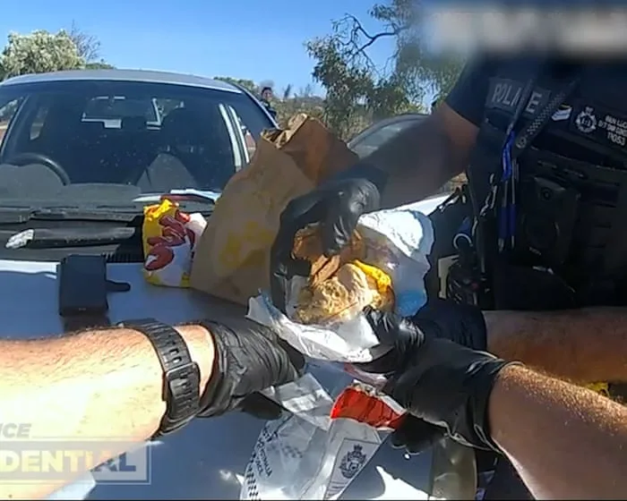 Meal deal: meth found hidden inside McMuffin during a police car search in Western Australia