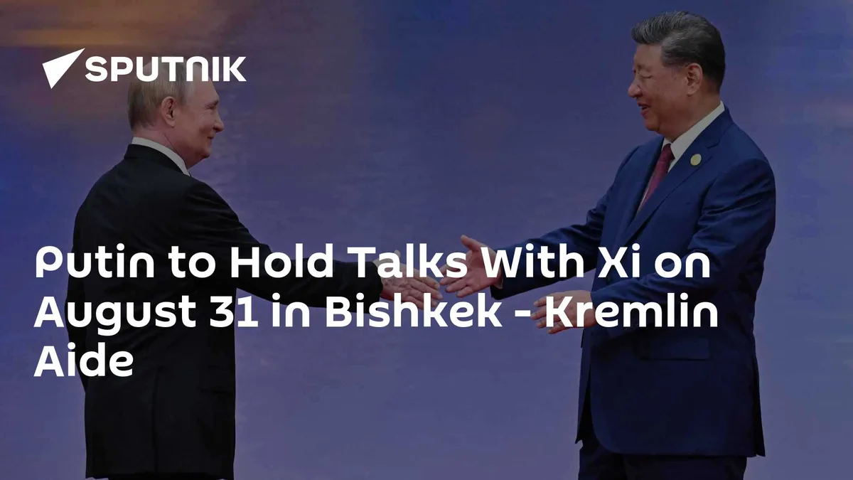 Putin to Hold Talks With Xi on August 31 in Bishkek - Kremlin Aide