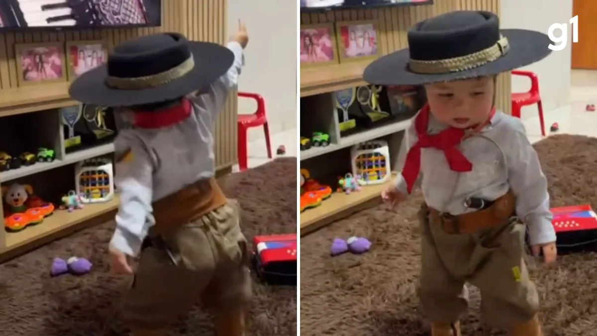 Menino de um ano viraliza ao dançar música gaúcha em frente à TV no RS