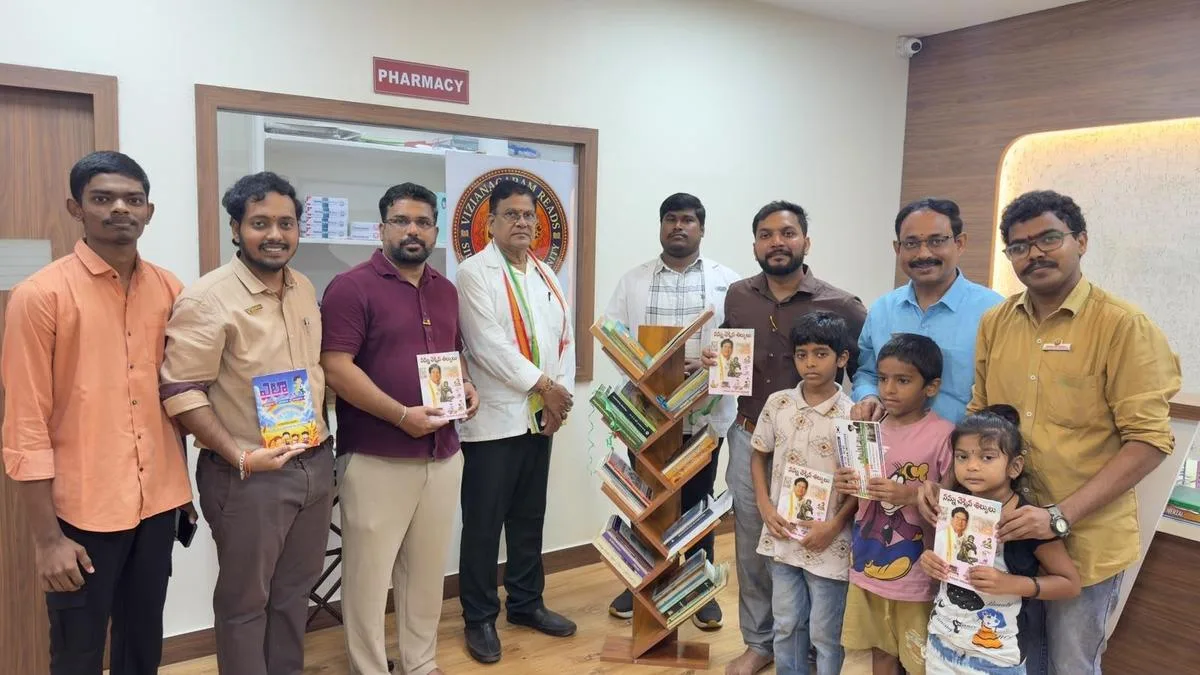 Ambedkar University Former V-C inaugurates library at V Dental Care in Vizianagaram