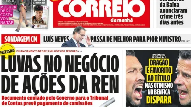 Hoje é notícia: Luvas no negócio de ações da REN; Multas por cobrar