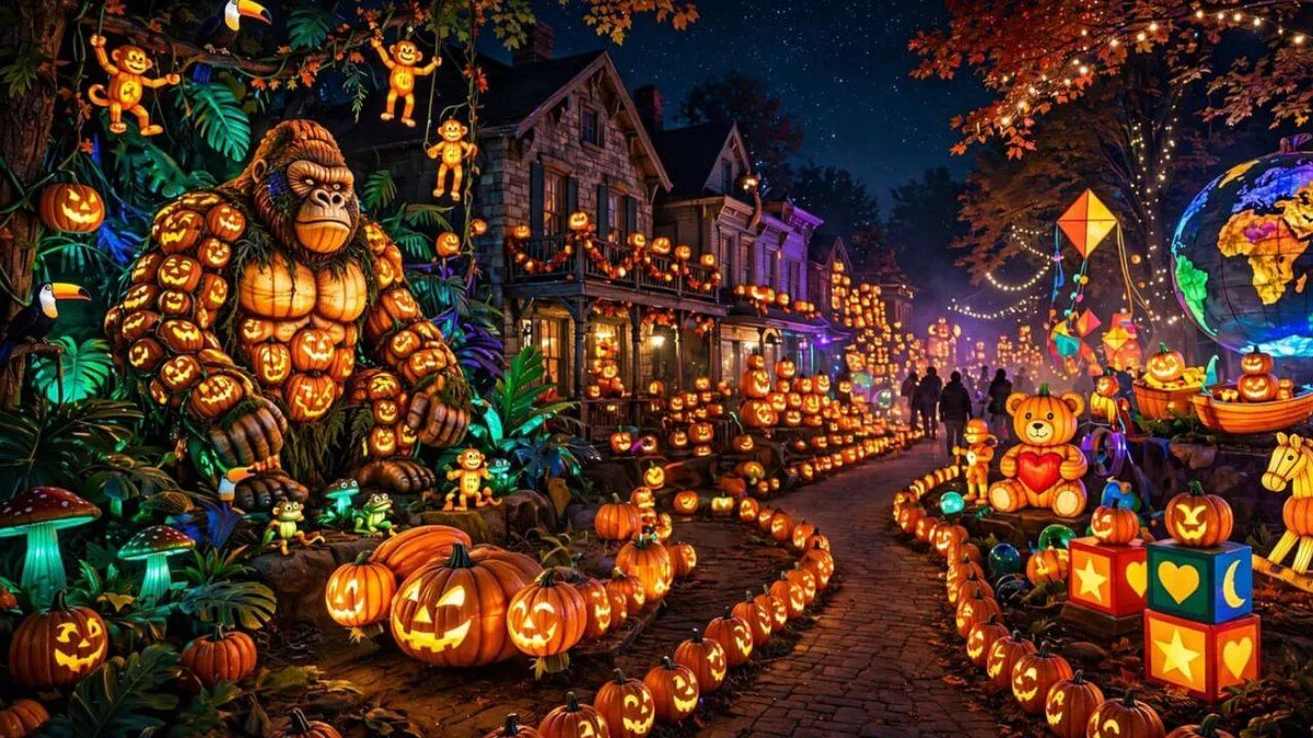 Canadian village turns thousands of glowing pumpkins into a Halloween attraction