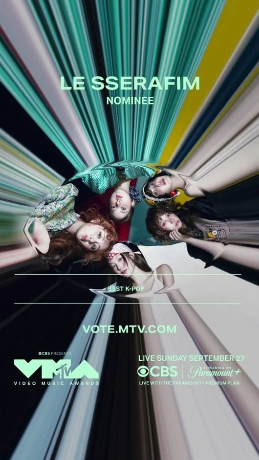 르세라핌, 4세대 걸그룹 유일 '2026 MTV VMA' 후보 됐다