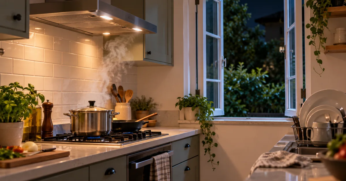 O costume de deixar a cozinha ventilando depois do jantar tem uma razão que vai além do cheiro