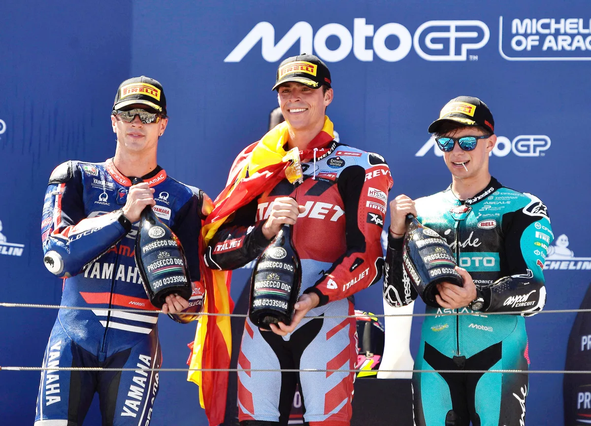 David Alonso se metió en el podio del Gran Premio de Aragón en Moto2: su tercero en la última temporada antes de pasar a MotoGP